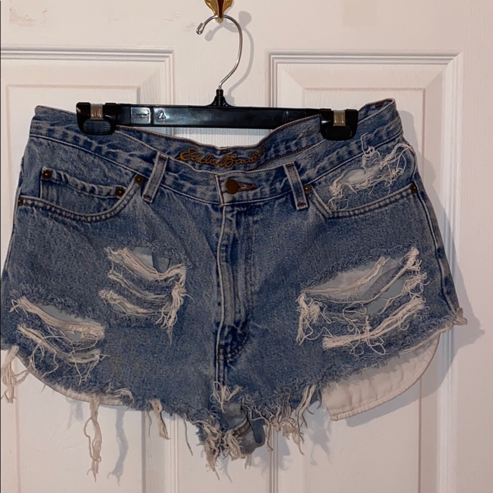 High waisted Jean short shorts
